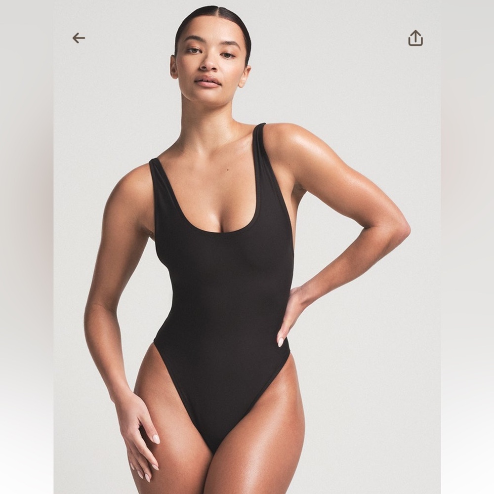 NWT SKIMS Recycled  Swim Scoop Neck One Piece - Onyx